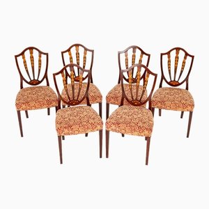 Hepplewhite Dining Chairs in Marquetry Inlay, 1890s, Set of 6
