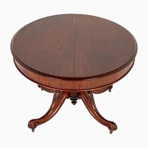 Mesa de comedor extensible victoriana ovalada de caoba, década de 1860