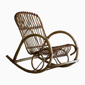 Franco Albini Style Rocking Chair en Bambou
