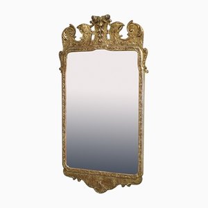 Antique George II Style Silver Gilt Mirror, 1800s