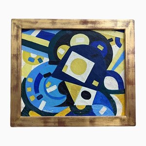 Puzzle, 1950s, Oil on Canvas, Framed