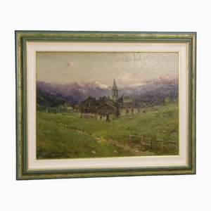 G. Mariani, Landscape, 19th Century, Oil on Masonite, Framed
