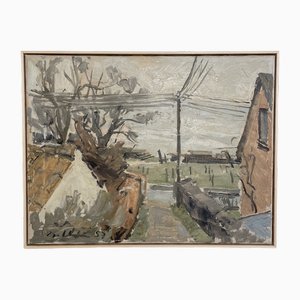 Skandinavischer Künstler, Landschaft, 1952, Öl auf Leinwand