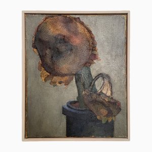 Artista alemán, Girasoles secos, 1930, óleo sobre lienzo, enmarcado