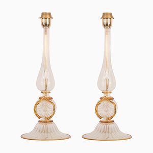 Lámparas de mesa italianas de cristal de Murano, década de 2000. Juego de 2