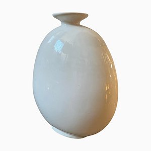 Modern Italian White Ceramic Vase by Ceramica Plinio, 1980s