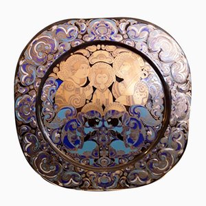 Christmas Wall Plate in Glass by Björn Wiinblad for Rosenthal, 1979