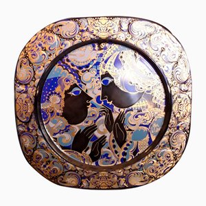 Weihnachtsteller aus Glas von Björn Wiinblad für Rosenthal, 1977