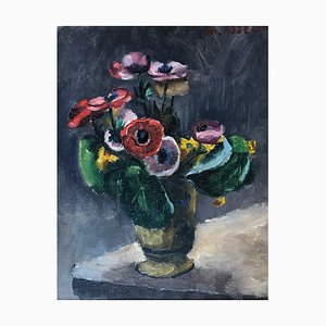 Maurice Asselin, Bouquet de fleurs, óleo sobre lienzo, enmarcado