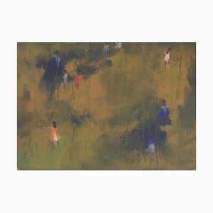 L. Maste, Danse au vent, Gouache & Pastel on Paper, Framed