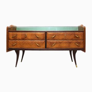 Chest of Drawers in Mahogany and Glass, 1950