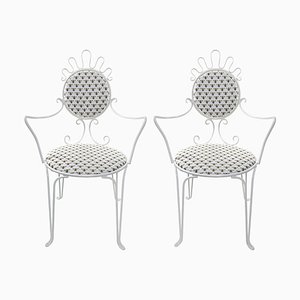 Mid-Century Modern Wire Stühle aus Schmiedeeisen, 2er Set