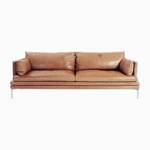 Italian William 3-Seat Sofa in Cognac Leather from Zanotta