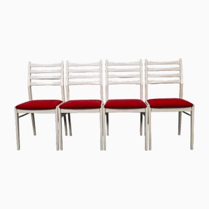 Chaises de Salle à Manger Mid-Century Blanches de Benze, 1970s, Set de 4