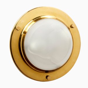 Lampada da incasso LSP6 in ottone di Luigi Caccia Dominioni per Azucena, anni '60