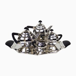Tea and Coffee Service by Maurice Dufrêne for Gallia Christofle, 1920s, Set of 5