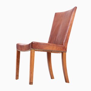Danish Lounge Chair in Patinated Niger Leather, 1940s