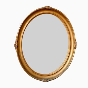 Large Golden Oval Mirror, 1890s