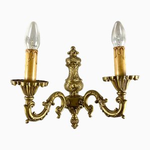 Vintage Wandlampe aus vergoldeter Bronze