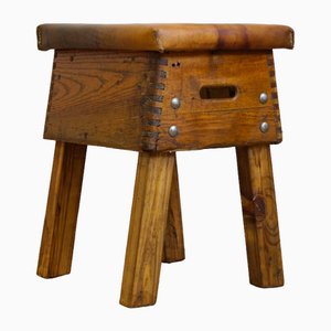 Leather Gym Stool, 1930s