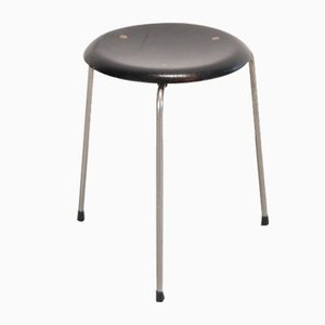 Taburete Dot 3170 en negro de Arne Jacobsen para Fritz Hansen, años 50