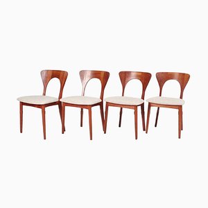 Mid-Century Modern Danish Teak Dining Chairs by Niels Koefod, 1960s, Set of 4