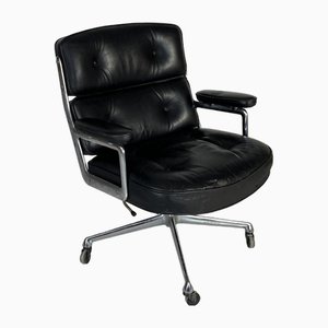 Time-Life Lobby Chair in Black Leather by Charles Eames Herman Miller, 1960s