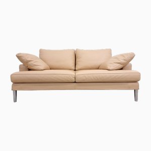 FSM Sofa aus aprikosem Leder von De Sede