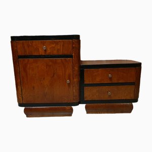 Art Deco Polish Cabinet with Drawers, 1940s