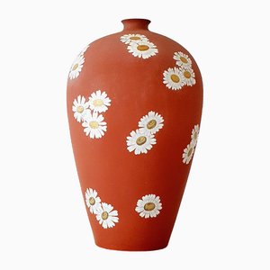 Vaso Daisy rosso di Gariboldi per Richard Ginori, anni '30