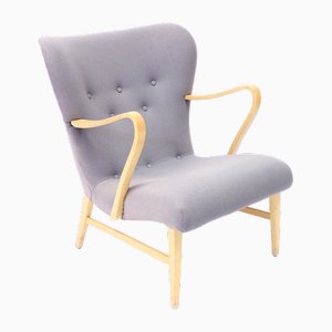 Swedish Modern Curved Easy Chair, 1940s