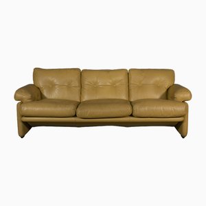 3-Seat Sofa in Leather by B&B Tobia Scarpa for Coronado, 1970