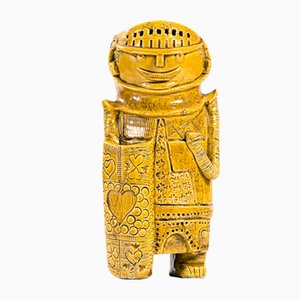 Warrior Figurine Scultural Vase in Gelb von Bitossi für Bitossi