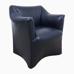 Black Leather Armchair by Mario Bellini for Cassina