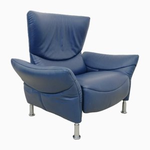 Blue Leather Ds 145 Armchair with Adjustable Top from de Sede