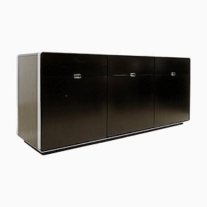 Mid-Century Modern Black and Chrome Sideboard, 1970s