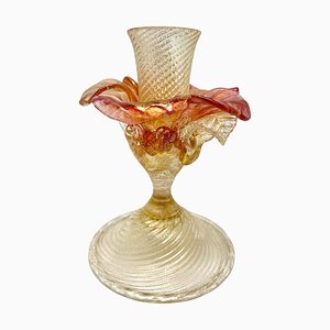 Candelero de Murano con cuerda dorada Cordonato Oro, años 50