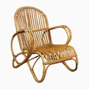 Dutch Rattan Lounge Chair, 1950s
