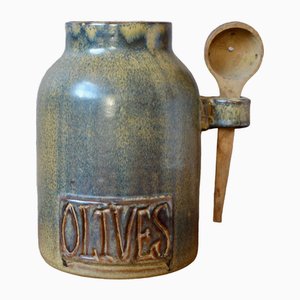 Maceta de olivo de gres de Michel Pointu, años 60