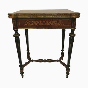 19th Century Napoleon III Console Marquetery Game Table