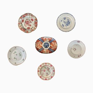 Platos de porcelana chinos de los siglos XVIII y XIX. Juego de 6
