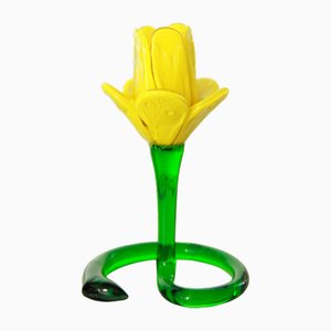 Vintage Murano Flower Candleholder by Narciso, Italy, 1970s