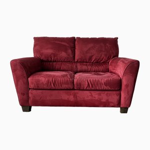 Vintage Red Velour Sofa for Ikea, 1990s