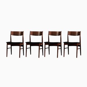 Mid-Century Scandinavian Modern Dining Chairs in Beech and Rosewood, 1960s, Set of 4 , Set of 4