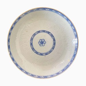 Chinesischer Teller aus der Mitte des 19. Jahrhunderts, inspiriert von der Blue Family India Compagny