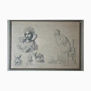 Empire Artist, Preparatory Drawing, 19th Century, Pencil on Paper