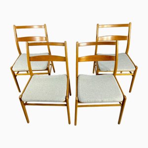 Chairs in Teak & Oak by Yngve Ekström, Minett from Hugo Troeds, 1950s, Set of 4
