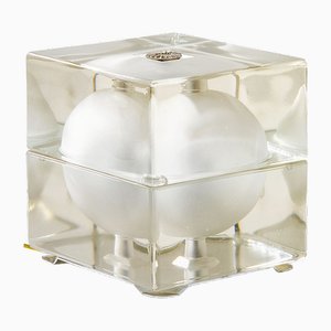 Lampada da tavolo Cubosfera in vetro modellato di Alessandro Mendini per Fidenza Vetraria, 1968