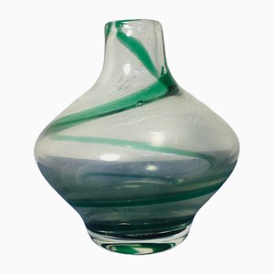 Mid-Century Spiral Pattern Glass Vase, 1970s