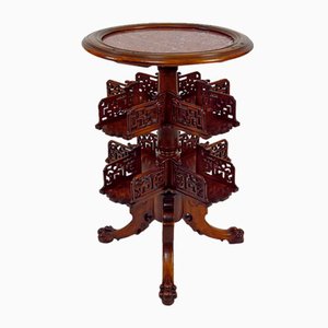Japanese Bookcase Pedestal Table attributed to Gabriel Viardot, France, 1880s